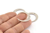 Silver Moon Charm, 6 Antique Silver Plated Brass Crescent Moon Charms With 1 Hole (26x27x1mm) D0692 H1392
