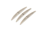 Silver Stick Charm, 8 Textured Antique Silver Plated Brass Stick Connectors With 2 Holes, Findings (43.5x5.5x1mm) D1536