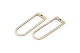 D Shape Rings, 6 Antique Silver Plated Brass D Shape Connectors, Rings (37x13x1mm) BS 1928