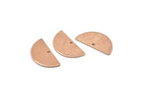 Rose Gold Semi Circle, 6 Rose Gold Plated Brass Textured Half Moon Charms With 1 Hole, Pendants (21x10.5x0.80mm) D0596 Q1040