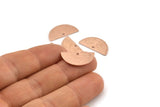 Rose Gold Semi Circle, 6 Rose Gold Plated Brass Textured Half Moon Charms With 1 Hole, Pendants (21x10.5x0.80mm) D0596 Q1040
