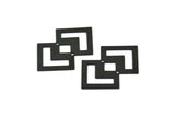 Black Irregular Charm, 4 Oxidized Black Brass Irregular Connectors With 2 Holes, Findings, Pendants (42x28x0.60mm) D954