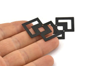 Black Irregular Charm, 4 Oxidized Black Brass Irregular Connectors With 2 Holes, Findings, Pendants (42x28x0.60mm) D954