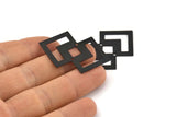 Black Irregular Charm, 4 Oxidized Black Brass Irregular Connectors With 2 Holes, Findings, Pendants (42x28x0.60mm) D954