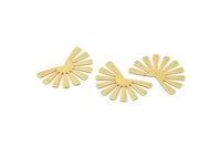 Gold Sun Blank, 6 Gold Plated Brass Rising Sun Flag Blanks, Findings (25x17x0.60mm) D945 Q1112