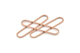 Rose Gold Oval Charm, 8 Rose Gold Plated Brass Oval Rings, Connectors (40x8x1mm) D1289 Q0123