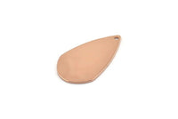 Rose Gold Drop Charm, 4 Rose Gold Plated Brass Drop Charms With 1 Hole, Earrings, Findings (27x16x0.80mm) D1221