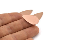 Rose Gold Drop Charm, 4 Rose Gold Plated Brass Drop Charms With 1 Hole, Earrings, Findings (27x16x0.80mm) D1221