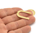 Gold Geometric Charm, 4 Gold Plated Brass U Shaped Pendants With 1 Hole (28x20x0.80mm) D0563