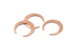 Rose Gold Moon Charm, 4 Textured Rose Gold Brass Crescent Moon Charms With 1 Hole, Connectors (27x25x1mm) D931
