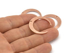 Rose Gold Moon Charm, 4 Textured Rose Gold Brass Crescent Moon Charms With 1 Hole, Connectors (27x25x1mm) D931