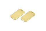 Gold Rectangle Charm, 2 Gold Plated Brass Rectangle Charms With 1 Hole Earrings, Findings (20x10x1mm) D1144