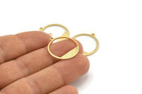 Gold Round Charm, 6 Gold Plated Brass Textured Round Charms With 1 Loop, Earrings, Findings (22x21x0,70mm) D0772