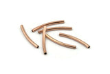 Rose Gold Tube, 24 Rose Gold Plated Brass Curved Tubes (2x25mm) D0202