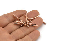 Rose Gold Tube, 24 Rose Gold Plated Brass Curved Tubes (2x25mm) D0202