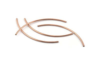 Rose Gold Tube, 12 Rose Gold Plated Brass Curved Tubes (1.5x60mm) D0281 Q1052