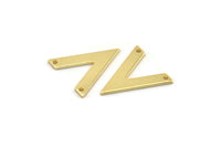 Gold V Shape, 4 Gold Plated Brass V Shaped Charms With 2 Holes, Pendants, Findings (20x18x1mm) D0684