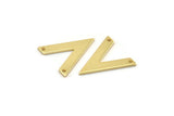 Gold V Shape, 4 Gold Plated Brass V Shaped Charms With 2 Holes, Pendants, Findings (20x18x1mm) D0684