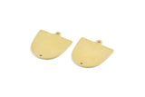 Brass D Shape,  24 Raw Brass D Shape Charms With 1 Loop And 1 Hole (18x17x0.50mm) M1050