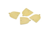 Brass D Shape,  24 Raw Brass D Shape Charms With 1 Loop And 1 Hole (18x17x0.50mm) M1051