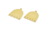 Brass D Shape,  24 Raw Brass D Shape Charms With 1 Loop And 5 Holes (18x17x0.50mm) M1056