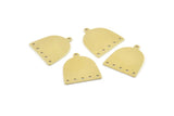 Brass D Shape,  24 Raw Brass D Shape Charms With 1 Loop And 5 Holes (18x17x0.50mm) M1056