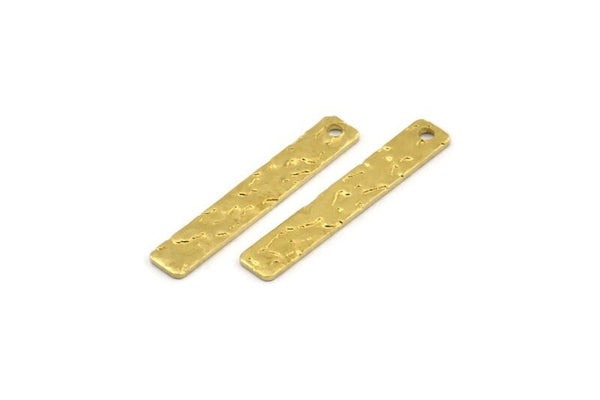Brass Necklace Bar, 24 Raw Brass Rectangle Stamping Blanks With 1 Hole (30x5x0.80mm) A1737