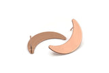 Rose Gold Moon Earring, 2 Rose Gold Plated Brass Crescent Moon Stud Earrings (28x8x0.65mm) D949 A1220 Q1018