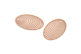 Rose Gold Oval Charm, 4 Rose Gold Plated Brass Oval Earring Charms With 1 Hole, Findings (40x26mm) D0632