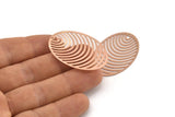 Rose Gold Oval Charm, 4 Rose Gold Plated Brass Oval Earring Charms With 1 Hole, Findings (40x26mm) D0632