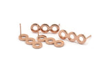 Rose Gold Circle Earring, 4 Rose Gold Plated Brass Round Stud Earrings (24x8x1.5mm) D1070 A1276 Q1037