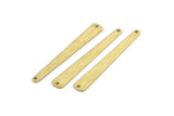 Brass Necklace Bar, 12 Textured Raw Brass Necklace Blanks With 2 Holes (43x6x3x0.80mm) M869