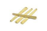 Brass Necklace Bar, 12 Textured Raw Brass Necklace Blanks With 2 Holes (43x6x3x0.80mm) M869