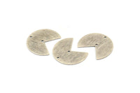 Silver Geometric Charm, 12 Textured Antique Silver Plated Brass Pizza Slice Charms With 2 Holes, Connectors (20x17x0.50mm) D1090 H1391