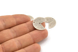 Silver Geometric Charm, 12 Textured Antique Silver Plated Brass Pizza Slice Charms With 2 Holes, Connectors (20x17x0.50mm) D1090 H1391