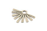 Silver Sun Pendant, Hammered Antique Silver Plated Brass Sun Pendant With 1 Loop (44x31x2mm) BS 1924