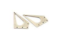 Silver Diamond Charm, 4 Antique Silver Plated Brass Rhombus Charms With 5 Holes, Pendants, Earrings, Findings (41x23x1mm) D0819