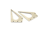 Silver Diamond Charm, 4 Antique Silver Plated Brass Rhombus Charms With 5 Holes, Pendants, Earrings, Findings (41x23x1mm) D0819