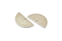 Silver Semi Circle, 8 Textured Silver Tone Brass Half Moon Charms With 1 Hole, Pendants (21x10.5x0.80mm) D0596 H0782