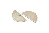 Silver Semi Circle, 8 Textured Silver Tone Brass Half Moon Charms With 1 Hole, Pendants (21x10.5x0.80mm) D0596 H0782