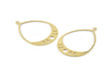 Brass Drop Charm, 4 Raw Brass Moon Phases Charms With 1 Loop, Pendants (49x36x0.80mm) M1007