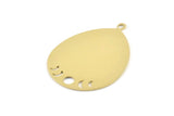 Brass Drop Charm, 4 Raw Brass Moon Phases Charms With 1 Loop, Pendants (49x36x0.80mm) M1005