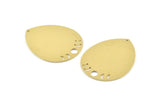 Brass Drop Charm, 2 Raw Brass Moon Phases Charms With 1 Hole, Findings (45x36x0.80mm) M1004