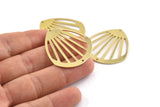 Brass Drop Charm, 2 Raw Brass Drop Charms With 2 Holes, Connectors (36x33x0.80mm) M723