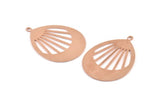 Copper Drop Charm, 2 Raw Copper Drop Charms With 1 Loop, Pendants (49x36x0.80mm) M1033