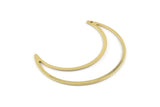 Brass Moon Charm, 6 Raw Brass Crescent Moon Charms With 1 Hole (50x15x0.90mm) M921
