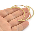 Brass Moon Charm, 6 Raw Brass Crescent Moon Charms With 1 Hole (50x15x0.90mm) M921