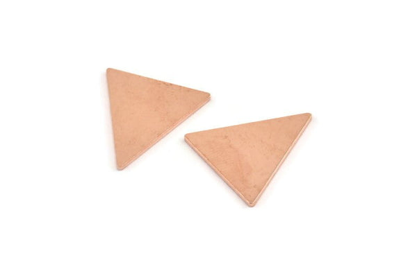 Copper Triangle Blank, 4 Raw Copper Triangle Stamping Blanks (19x18x1mm) M1073