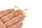 Brass Triangle Charm, 6 Raw Brass Triangle Charms With 2 Loops (51x21x1mm) M01128