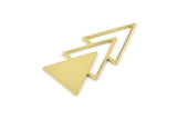 Brass Triangle Blank, 6 Raw Brass Triangle Blanks (47x21x1mm) M01105